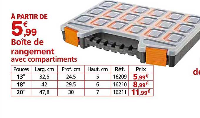 Boîte de rangement avec compartiments