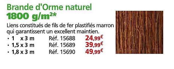 Brande d'Orme naturel 1800 g/m²*