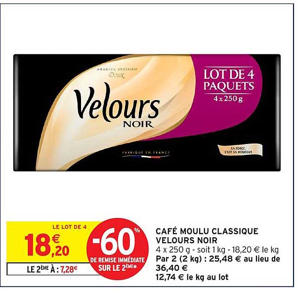 CAFÉ MOULU CLASSIQUE VELOURS NOIR