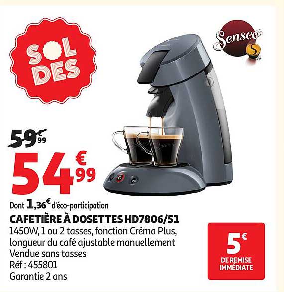 CAFETIÈRE À DOSETTES HD7806/51