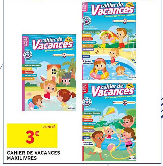CAHIER DE VACANCES MAXILIVRES