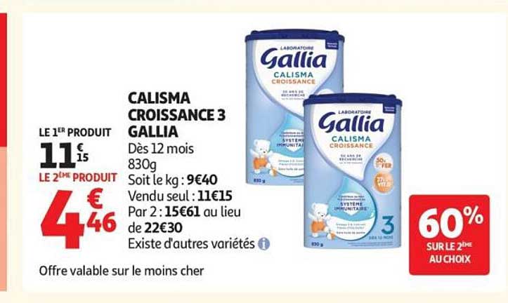 CALISMA CROISSANCE 3 GALLIA Dès 12 mois 830g