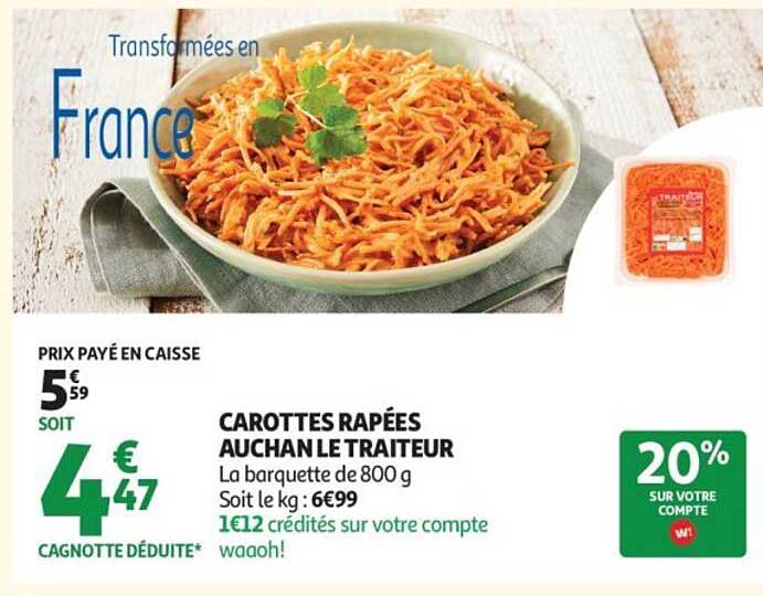 CAROTTES RÂPÉES AUCHAN LE TRAITEUR
