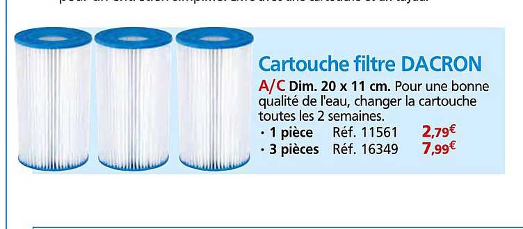 Cartouche filtre DACRON
