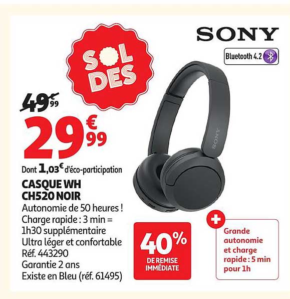 CASQUE WH CH520 NOIR