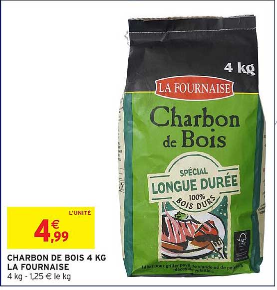 CHARBON DE BOIS 4 KG LA FOURNAISE