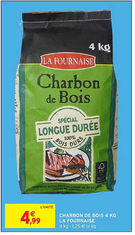 CHARBON DE BOIS 4 KG LA FOURNAISE