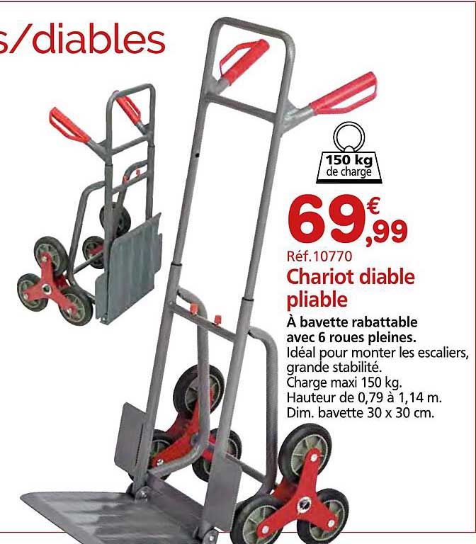 Chariot diable pliable