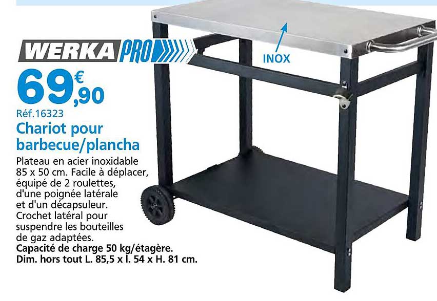 Chariot pour barbecue/plancha