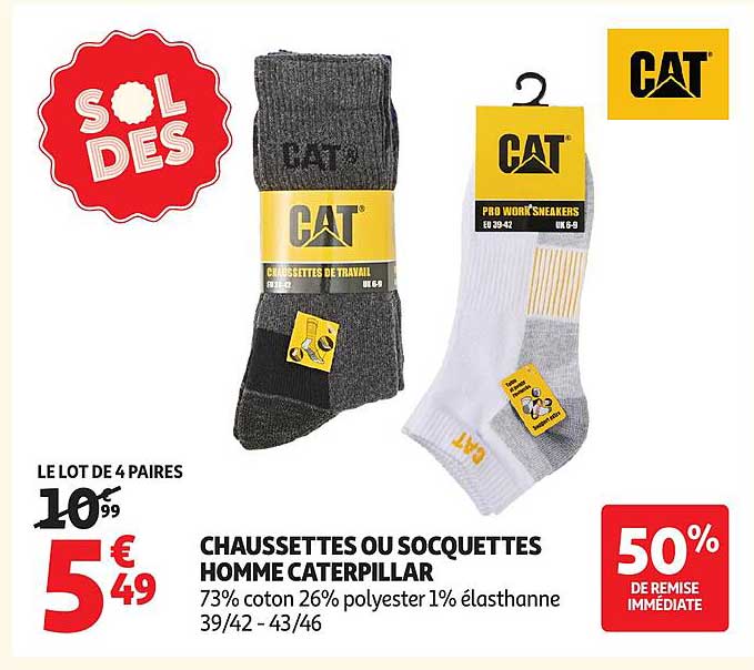 CHAUSSETTES OU SOCQUETTES HOMME CATERPILLAR