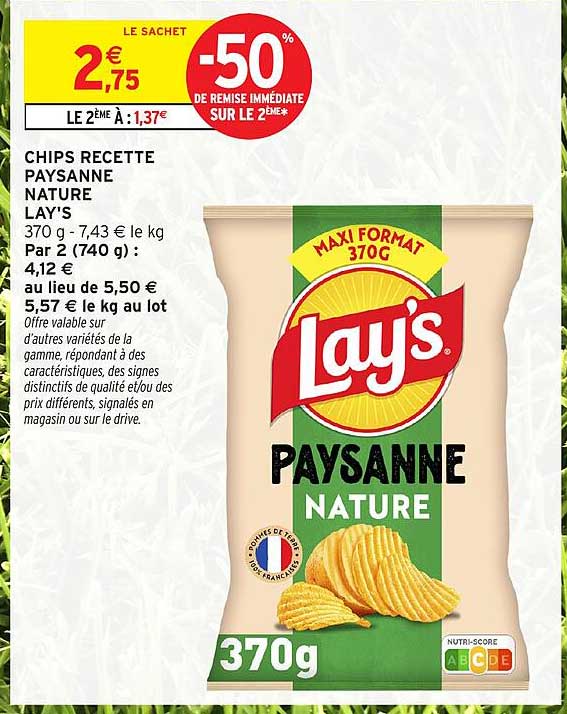 CHIPS RECETTE PAYSANNE NATURE LAY'S