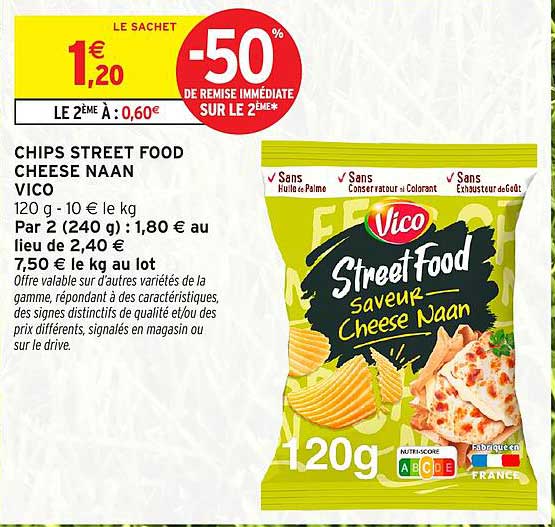 CHIPS STREET FOOD CHEESE NAAN VICO