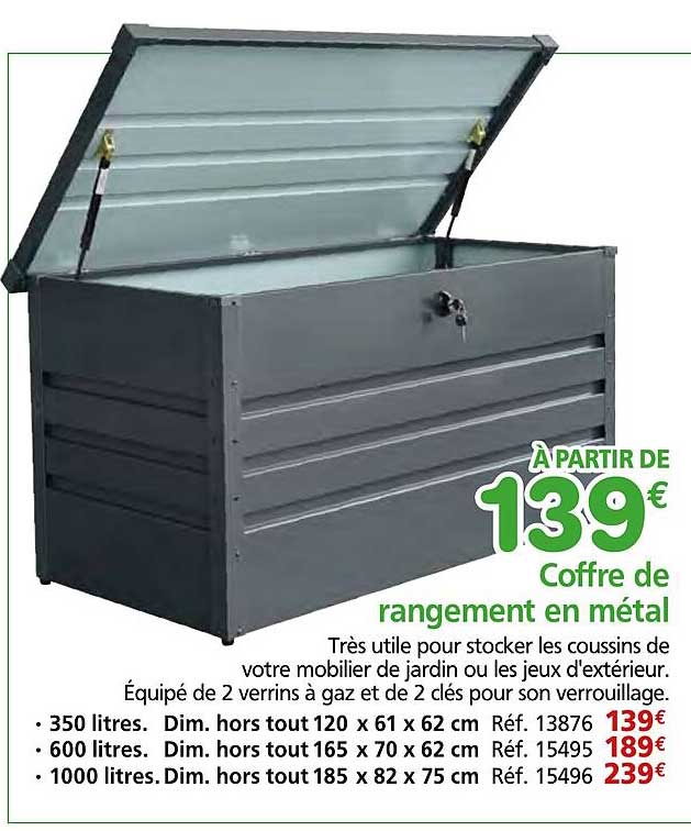 Coffre de rangement en métal