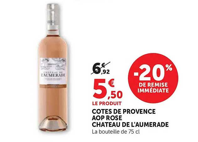 COTES DE PROVENCE AOP ROSE CHATEAU DE L’AUMERADE