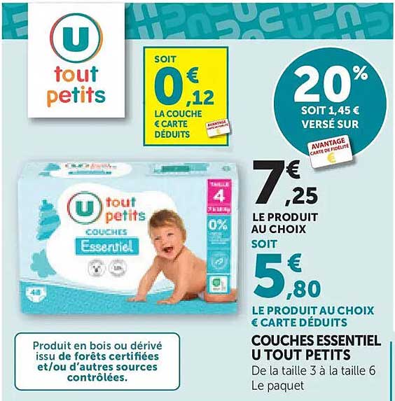 COUCHES ESSENTIEL U TOUT PETITS