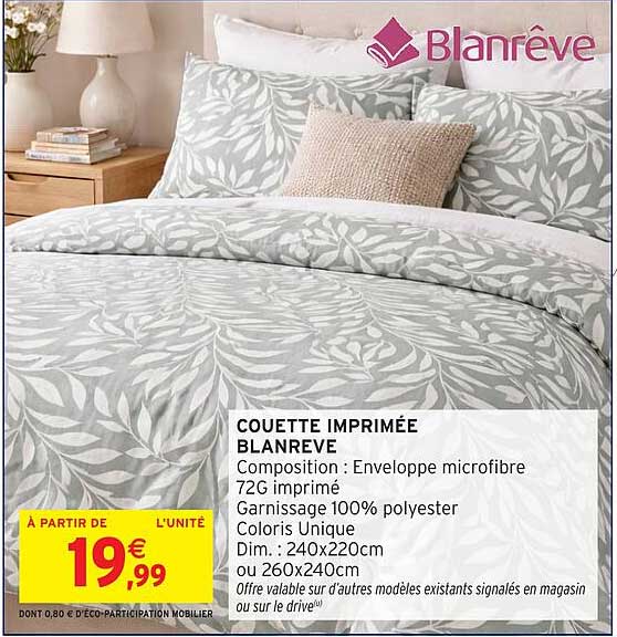 COUETTE IMPRIMÉE BLANREVE