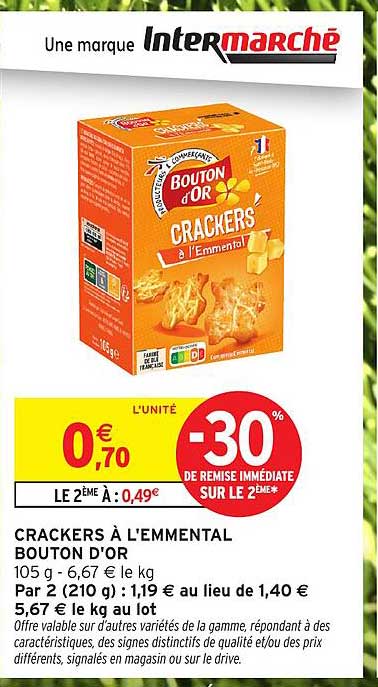 CRACKERS À L'EMMENTAL BOUTON D'OR
