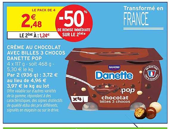 CRÈME AU CHOCOLAT AVEC BILLES 3 CHOCOS DANETTE POP