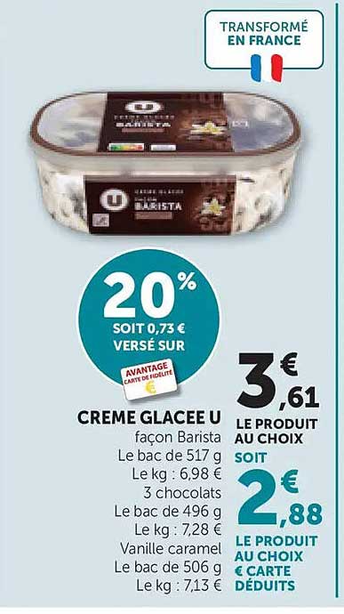 CREME GLACEE U façon Barista