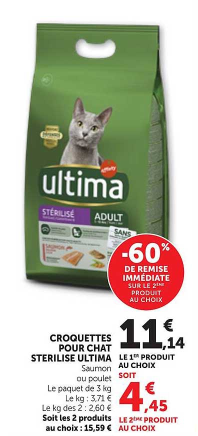 CROQUETTES POUR CHAT STERILISE ULTIMA