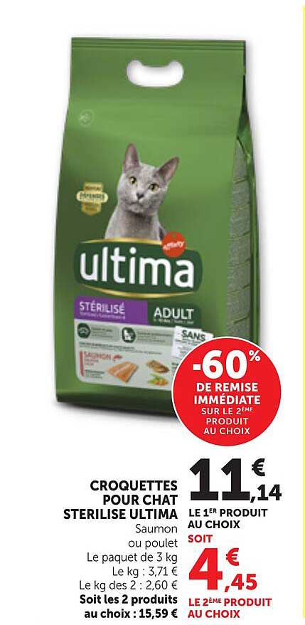 CROQUETTES POUR CHAT STERILISE ULTIMA