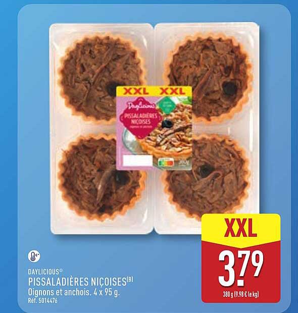 DAYLICIOUS PISSALADIÈRES NIÇOISES® Oignons et anchois. 4 x 95 g.