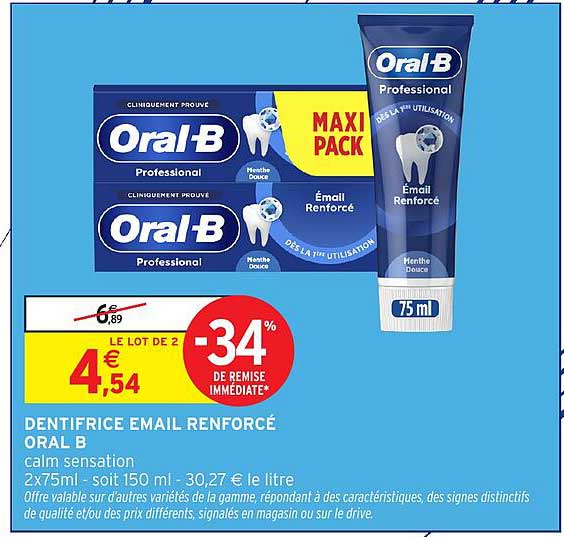 DENTIFRICE EMAIL RENFORCÉ ORAL B
