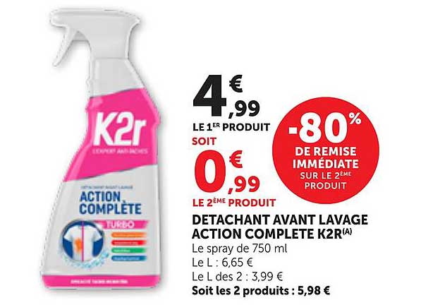 DETACHANT AVANT LAVAGE ACTION COMPLETE K2R(A)