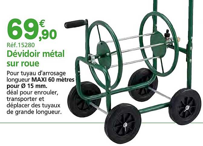 Dévidoir métal sur roue