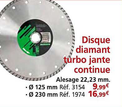 Disque diamant turbo jante continue