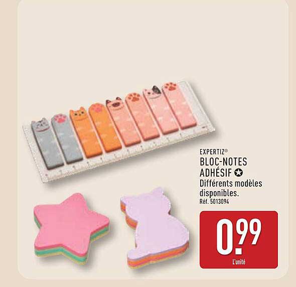 EXPERTIZ® BLOC-NOTES ADHÉSIF Différents modèles disponibles. Réf. 5013094