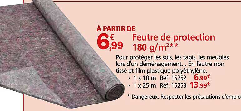 Feutre de protection 180 g/m²**
