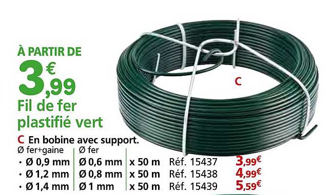 Fil de fer plastifié vert