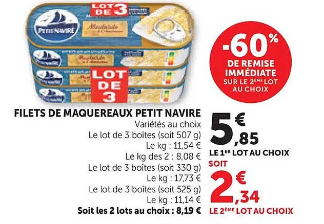 FILETS DE MAQUEREAUX PETIT NAVIRE