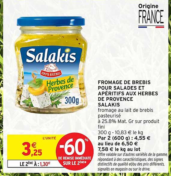 FROMAGE DE BREBIS POUR SALADES ET APÉRITIFS AUX HERBES DE PROVENCE SALAKIS