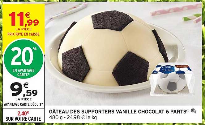 GÂTEAU DES SUPPORTERS VANILLE CHOCOLAT 6 PARTS