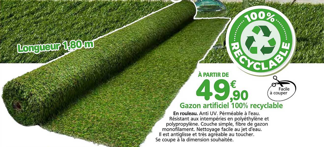 Gazon artificiel 100% recyclable