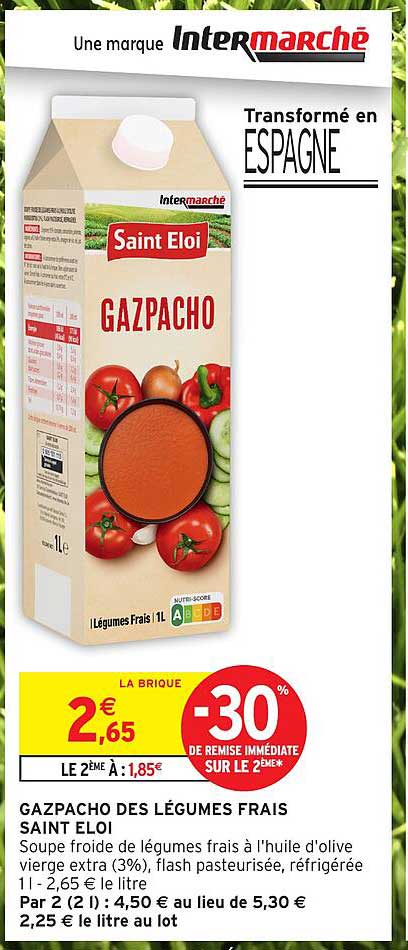 GAZPACHO DES LÉGUMES FRAIS SAINT ELOI