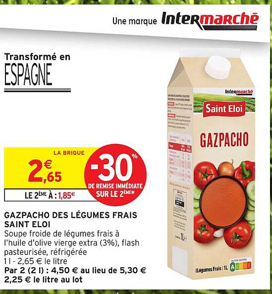GAZPACHO DES LÉGUMES FRAIS SAINT ELOI