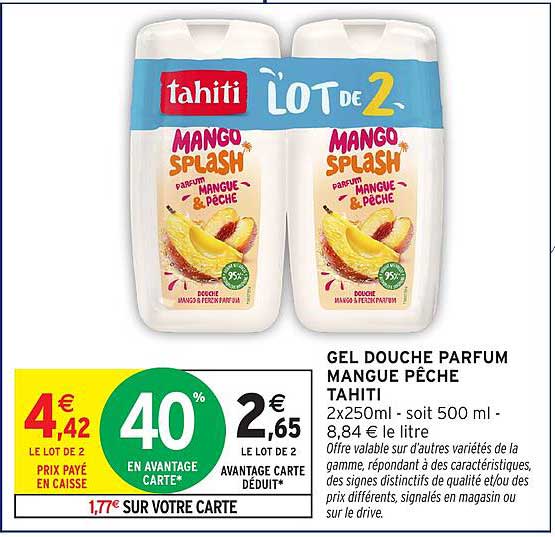 GEL DOUCHE PARFUM MANGUE PÊCHE TAHITI
