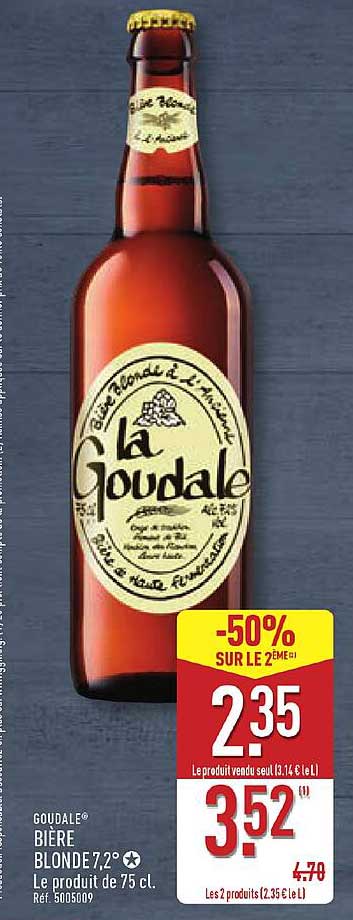 GOUDALE® BIÈRE BLONDE 7,2° Le produit 75 cl. Ref. 500509