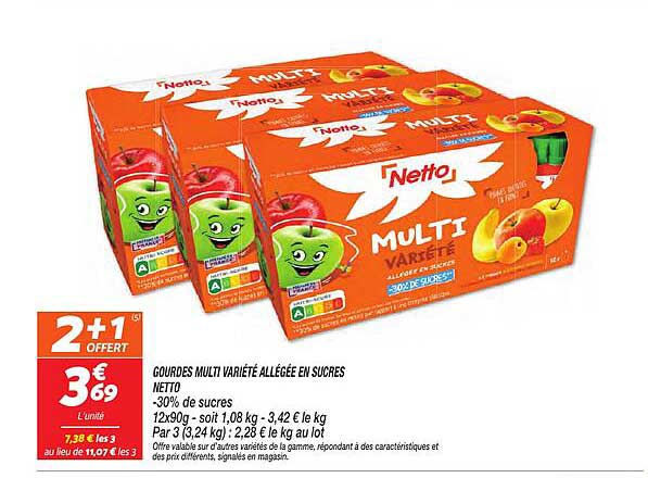 Gourdes Multi Variété allégée en sucres Netto