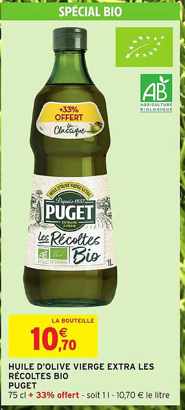 HUILE D'OLIVE VIERGE EXTRA LES RÉCOLTES BIO PUGET