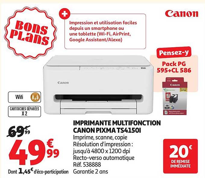 IMPRIMANTE MULTIFONCTION CANON PIXMA TS4150I