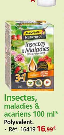 Insectes, maladies & acariens 100 ml* Polyvalent. • Réf. 16419