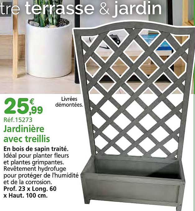 Jardinière avec treillis