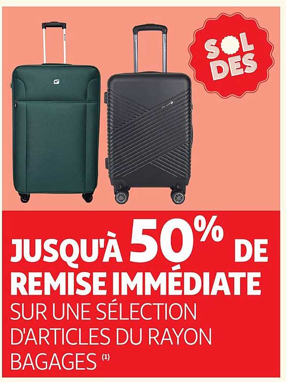 Jusqu'à 50% de remise immédiate sur une sélection d'articles du rayon bagages