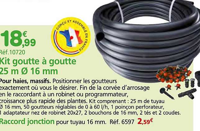 Kit goutte à goutte 25 m Ø 16 mm