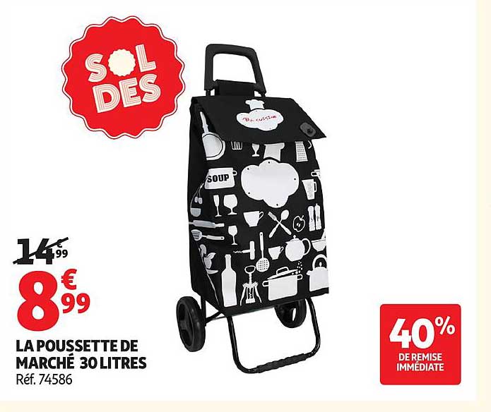 LA POUSSETTE DE MARCHÉ 30 LITRES
