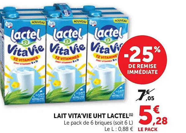 LAIT VITA'VIE UHT LACTEL